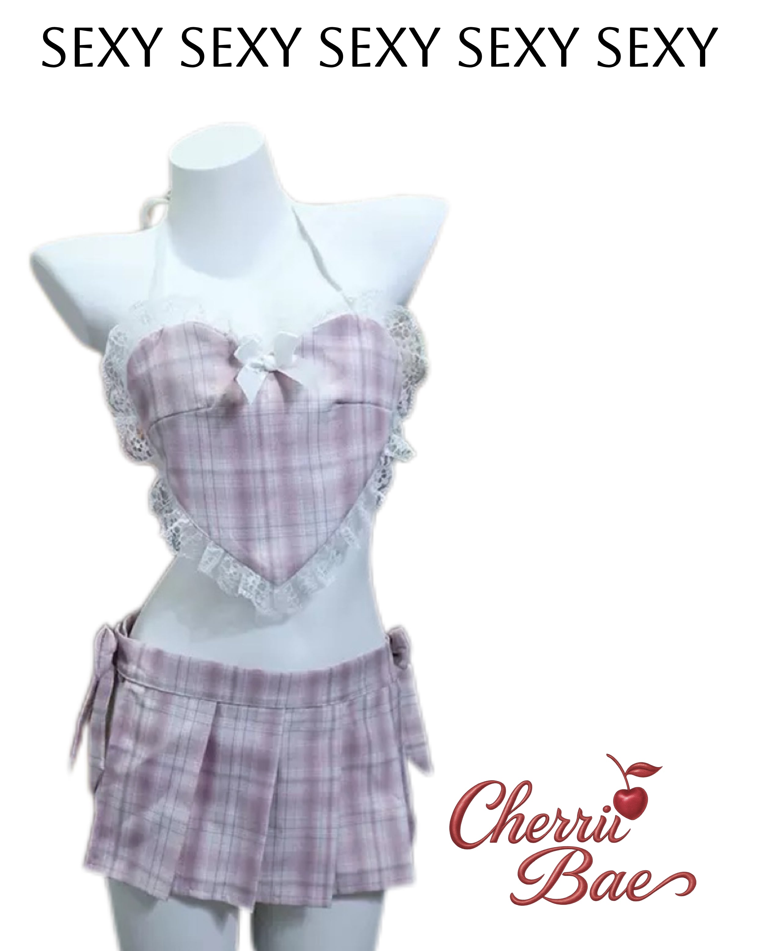 Gridded School Girl  Costume