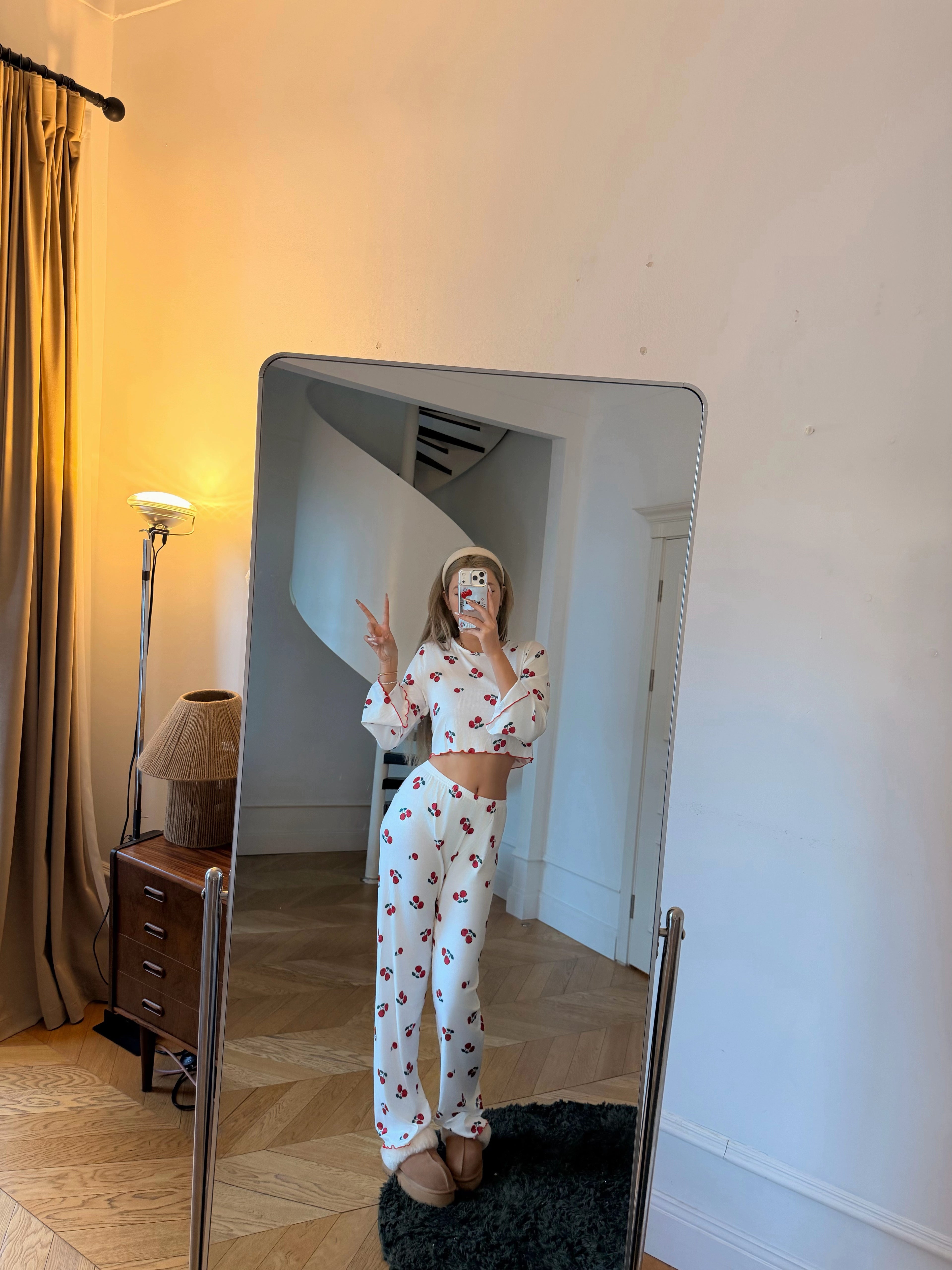 Cherry Print Pajama Set